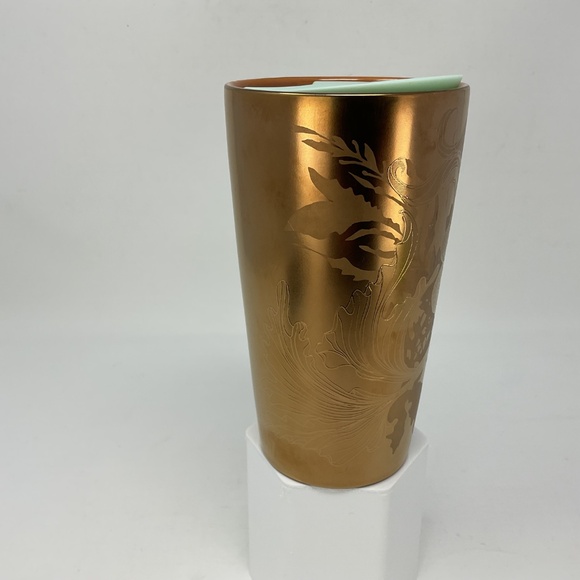 Starbucks 2022 Gold Mermaid Ceramic Travel Tumbler Cup with Lid - Picture 4 of 10